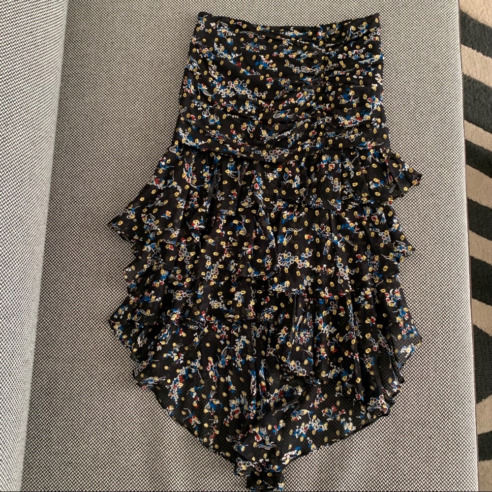 Veronica Beard Tiered Silk Skirt